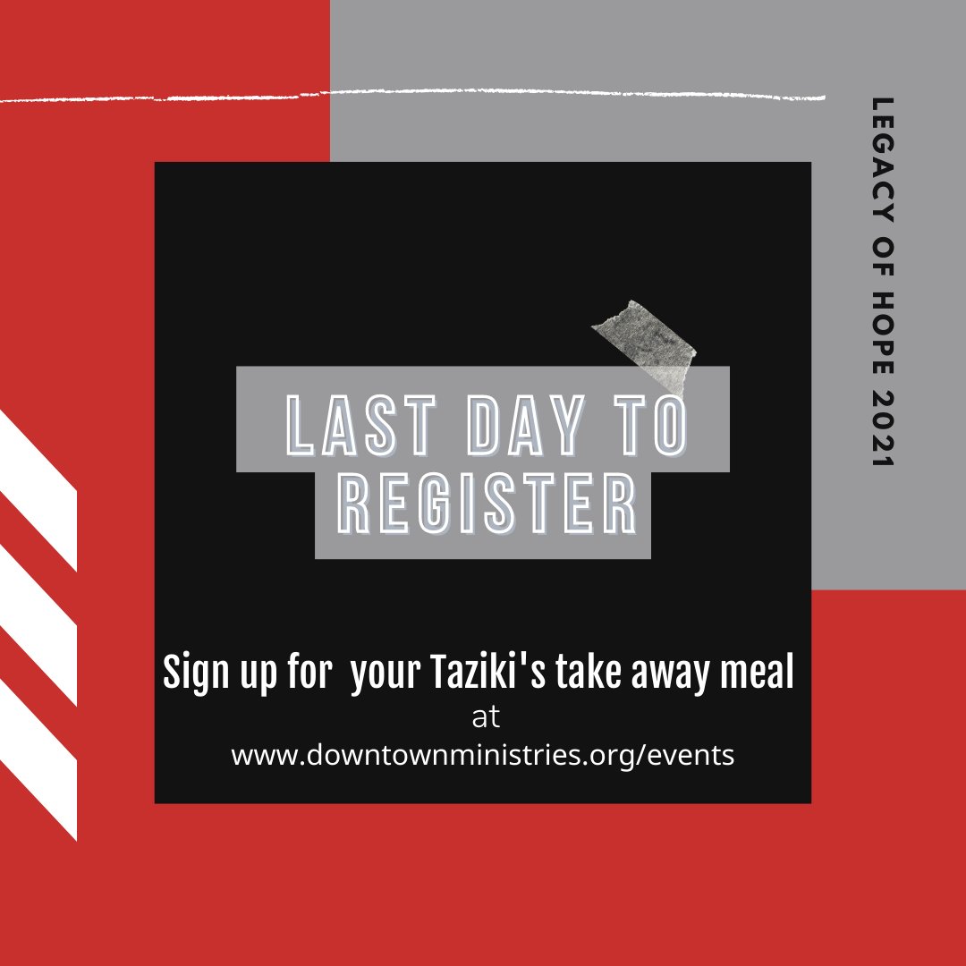 DowntownFalcons's tweet photo. Today is the last day to register for a delicious Taziki's take away meal to enjoy while watching this year's virtual Legacy of Hope.  Go to https://t.co/oq3msmAwml to register! https://t.co/OKojeTIBDH