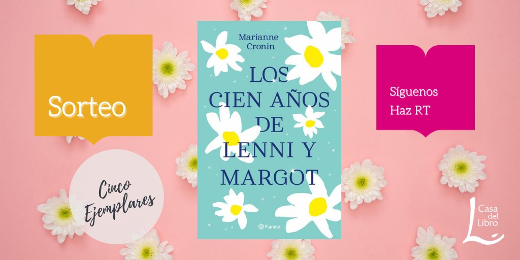 casadellibro's tweet photo. 🌼 SORTEO 🌼

Sorteamos 5 ejemplares de 'Los cien años de Lenni y Margot', de @itsmcronin. La novela más luminosa y conmovedora del año. ¿Quieres uno? ¡Participa!

1️⃣ Síguenos
2️⃣ RT

BBLL: https://t.co/ozOaXlGOqD

@edit_planeta @Planetadelibros https://t.co/nrO8IBagRE