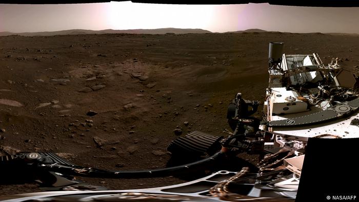 Panoramic image of Mars taken by the rover's navigation cameras, February 2021