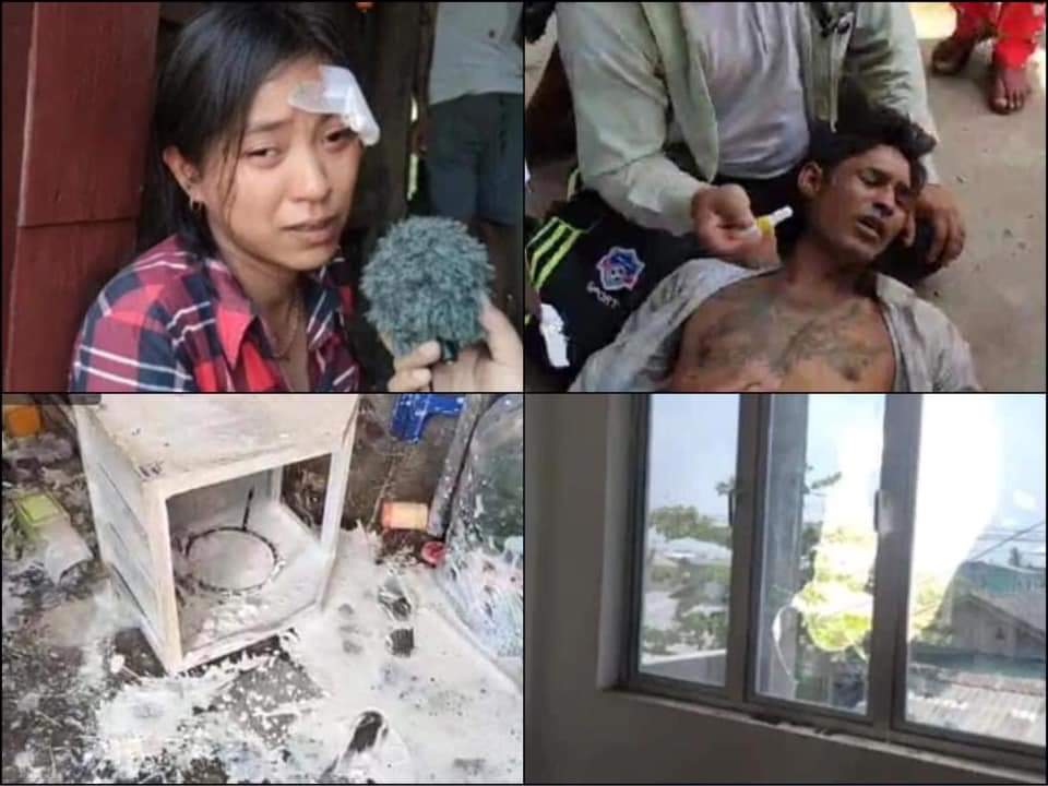 KaayMi's tweet photo. The situation in Myanmar is more like a slaughter now. The criminal soldiers n police shot a house in Myeik , arrested father and son, tortured a pregnant woman and robbed their money!

@YourAnonCentral @RapporteurUn @UN_HRC @UN @freya_cole 
#Mar1Coup
#WhatsHappeningInMyanmar https://t.co/ZAqPrkgwKk