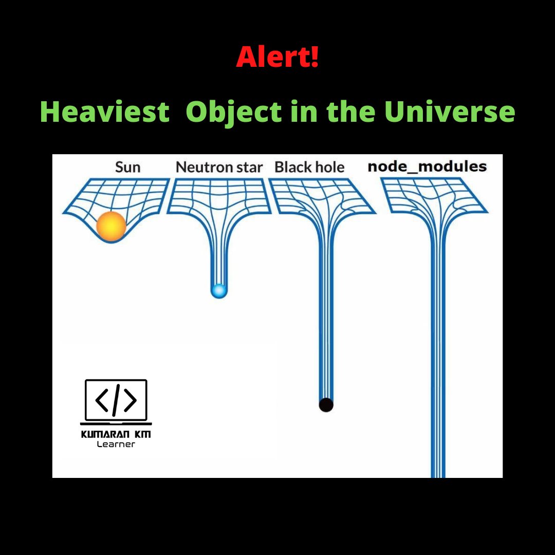 kumarankm4's tweet image. Heavyyyyyyyyyy!
#programmer #coder #coding
#programmingmemes #tech #nodejs #nodemodules
#Package #javascript #javascriptdeveloper