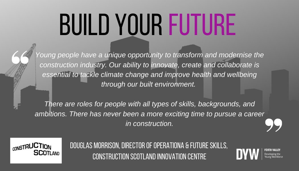 #BuildYourFuture LAUNCHED TODAY! 
For insight in to the built environment &amp; construction head over to <a href="/DYWScot/">DYW Scotland</a> 👉bit.ly/37ssQCR

Engage with exclusive resources from <a href="/ConstructionSco/">ConstructionScotland</a> &amp; hear from our partners on jobs, skills &amp; what you can do to succeed in this industry!