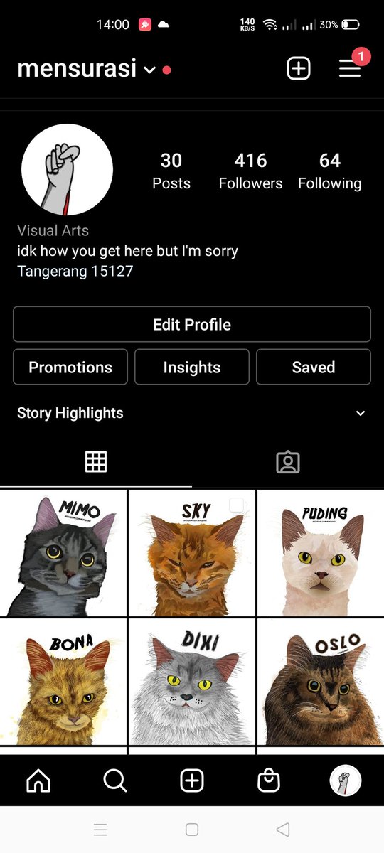 Kak babu lagi doyan gambar kucing ni, ada yg mau digambarin kah? Langsung dm ke akun ig aja ya.