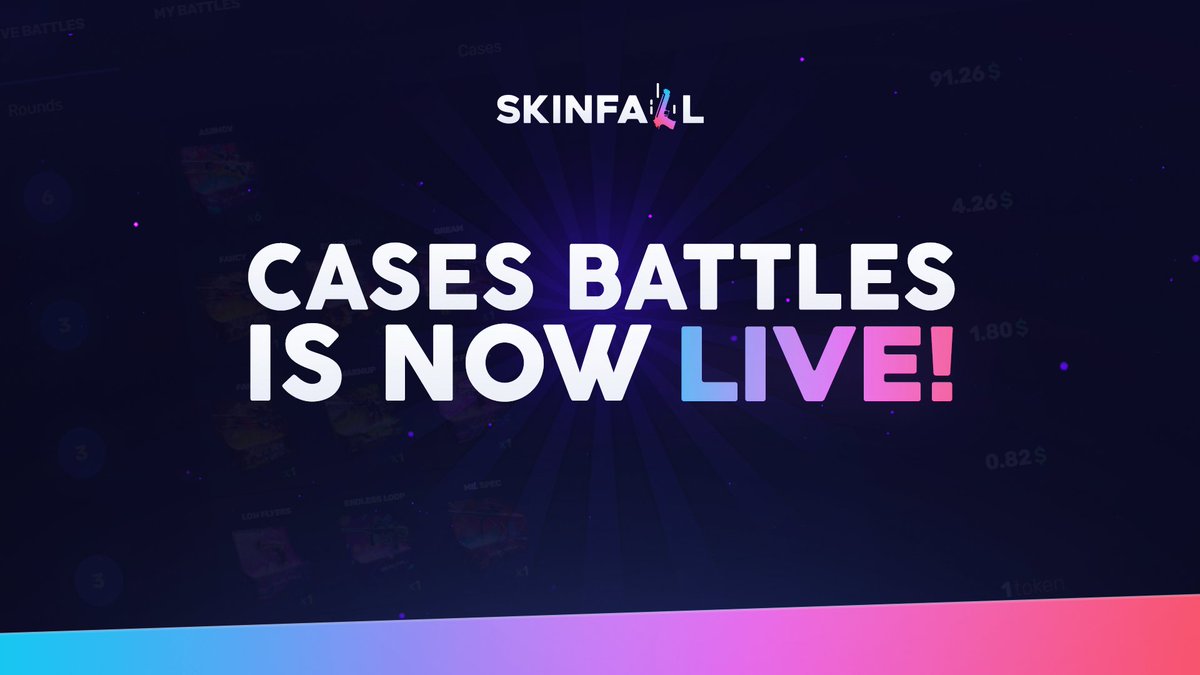SkinFallEN's tweet image. Case Battles is now LIVE! ⚔️

Play now: SkinFall.net