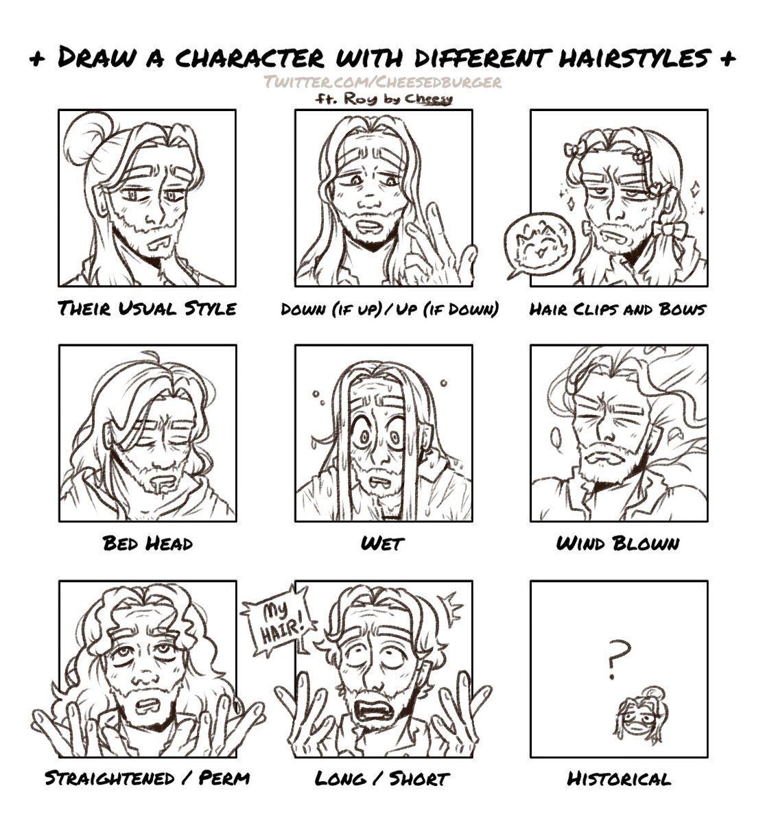 I don't draw my ocs enough. Anyways here's a hair meme with Roy. 