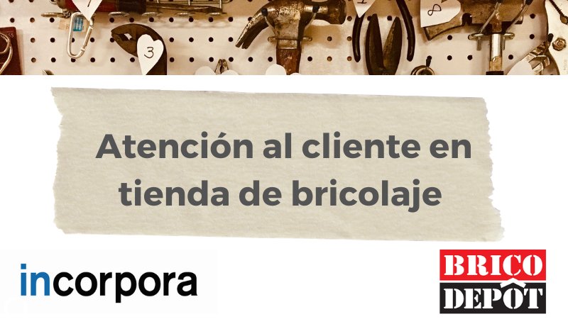 📌Esta semana iniciamos en modalidad online el #curso de: 
𝗔𝘁𝗲𝗻𝗰𝗶ó𝗻 𝗮𝗹 𝗰𝗹𝗶𝗲𝗻𝘁𝗲 𝗲𝗻 𝘁𝗶𝗲𝗻𝗱𝗮 𝗱𝗲 𝗕𝗿𝗶𝗰𝗼𝗹𝗮𝗷𝗲
Del programa Incorpora de <a href="/FundlaCaixa/">Fundación ”la Caixa”</a>. 
Duración total 220 horas,  prácticas en empresas, en colaboración con #Bricodepot
#formación #empleo