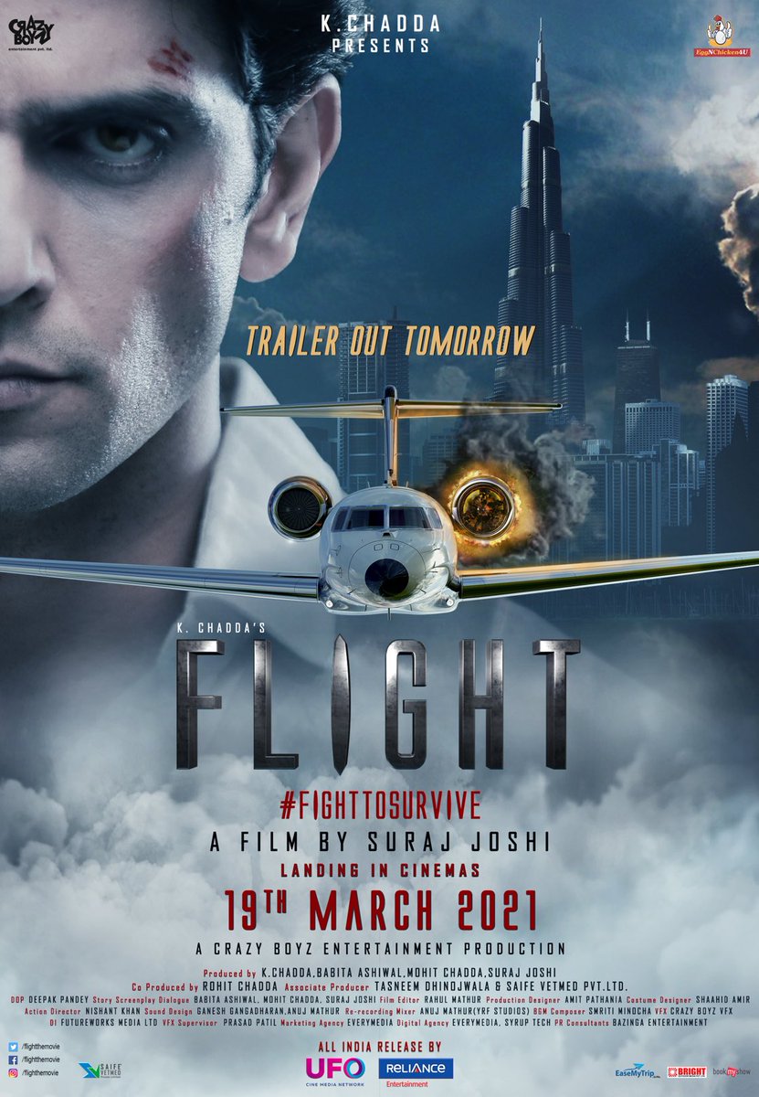 How far can one go to survive? Watch the ultimate #FightToSurvive.
#FlightTrailer out tomorrow!
#Flight in cinemas on 19th March 2021

@flighthemovie <a href="/imohitc/">Mohit Chadda</a> <a href="/heyishita/">Ishita Sharma</a> @ipsivootar @shibani_bedi <a href="/pritamsingh9/">pritamsingh</a> <a href="/rowdy_jo/">Suraj Joshi</a> <a href="/rohit_chadda/">rohit</a> #PavanMalhotra #
