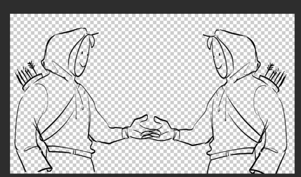 They're holding hands 