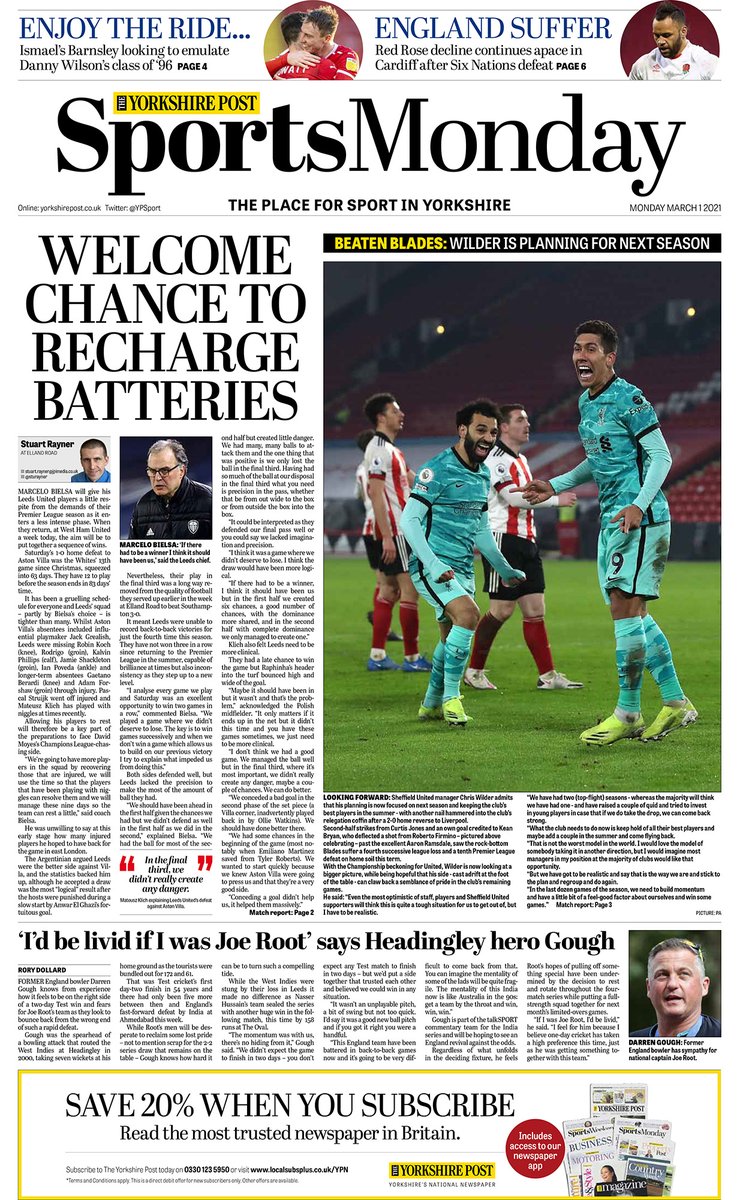 Good morning #Yorkshire and welcome to a new week. Here are the front pages of today's Yorkshire Post and excellent 10-page Sports Monday supplement. 👉 Subscribe: yorkshirepost.co.uk/subscriptions