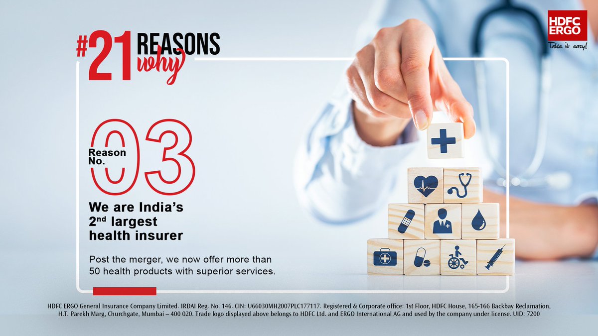 HDFCERGOGIC's tweet photo. Our impressive infrastructure encourages and empowers us to be bigger, better and stronger to deliver the absolute best. Secure you and your loved ones with #HDFCERGO #GeneralInsurance and avail exclusive benefits. #21ReasonsWhy
#2ndLargest #StrongInfrastructure #SecuredFuture https://t.co/B4n0SemF0U