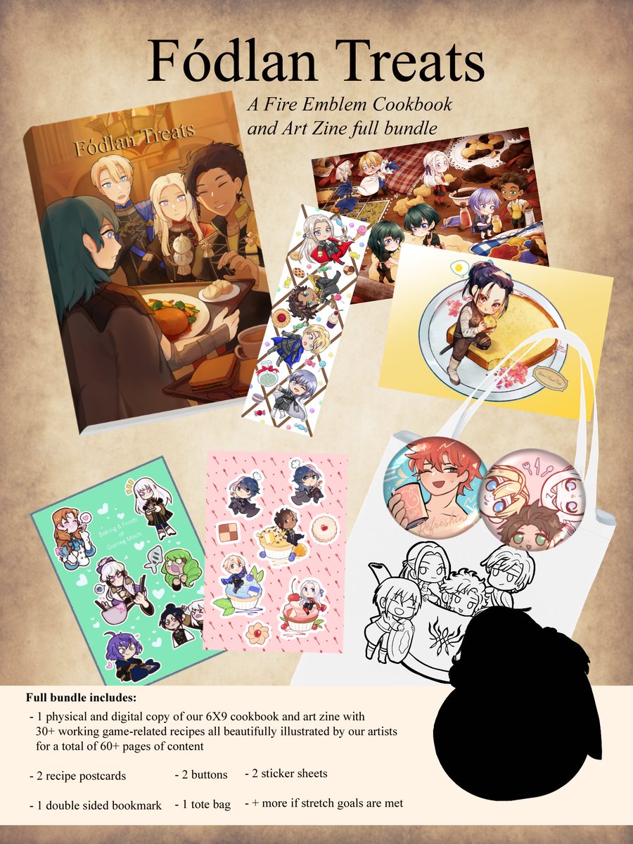 kayazines's tweet photo. ⭐️PREORDERS ARE OPEN⭐️
Fódlan Treats a Fire Emblem cookbook and art zine is now up for pre-order! Orders open until April 10!

Featuring 25 talented artist and chefs, we’re thrilled to present you with our contributors’ hard work. Thanks for your support! https://t.co/qhBTyciN7J https://t.co/abVNAsjXBL
