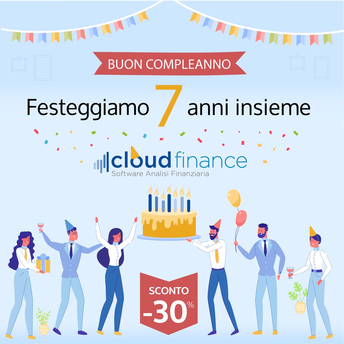 cloud_finance's tweet image. 🎊🎉 𝗣𝗮𝗿𝘁𝘆 𝗪𝗲𝗲𝗸 𝗖𝗹𝗼𝘂𝗱 𝗙𝗶𝗻𝗮𝗻𝗰𝗲 🎊🎉
Festeggiamo 7⃣ anni insieme ❤
-30% di sconto su tutti i software
🗓 Fino al 7/03/2021