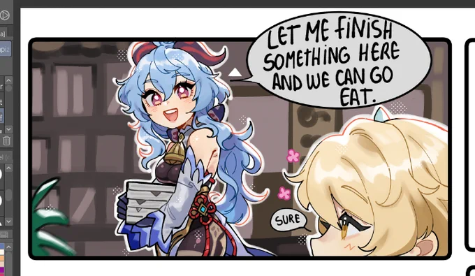 ?️ITS BEEN A WHILE SINCE I DID SOME COMIC STUFF

wip!!
I haven't draw ganyu like....ever????????????
she is so pwetty I cant 