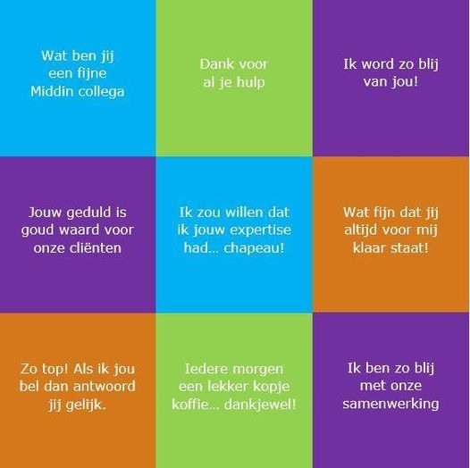 Tips om te gebruiken vandaag tijdens Nationale 
Complimentendag:-)