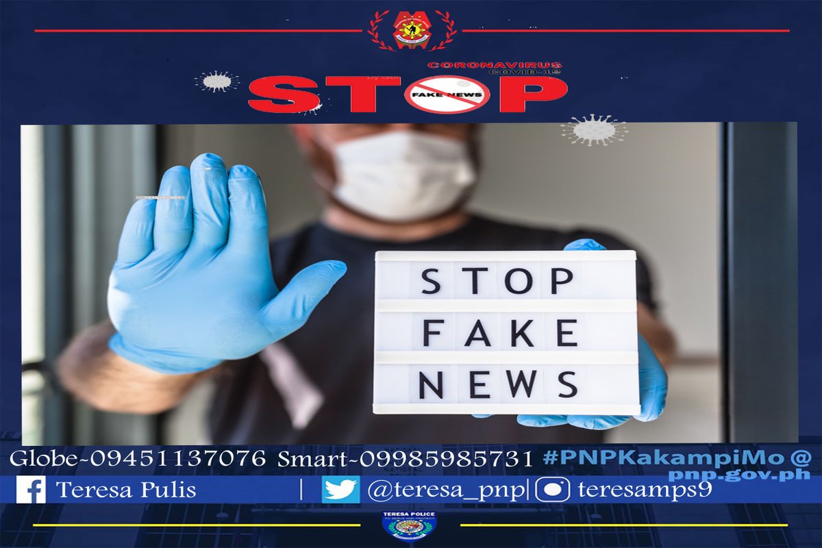 teresa_pnp's tweet photo. STOP FAKE NEWS
#PulisAtKomunidad
#SerbisyongMayPusoAtDedikasyon
#LetsVoltIn
#TeamCALABARZON
#TeamRizal
#KuyaOtep
#TeresaMPS
#DisiplinaMuna https://t.co/KTlOn9GUnn