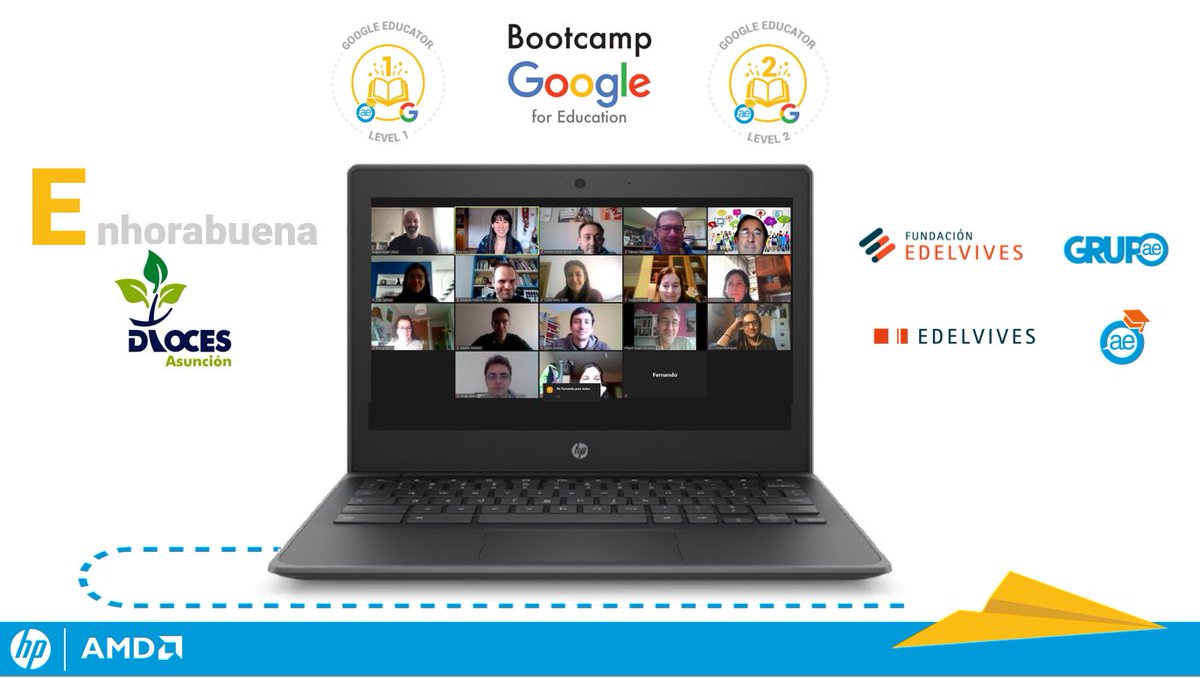 solutiaedu's tweet photo. ¡Certificaciones a raudales! 👏a @ElDioce por su gran progresión con las formaciones y certificaciones 👩‍💻👨‍💻💻, como en este #Bootcamp @GoogleForEdu de Nivel 1 y 2, en #CampusEdelvives_AE, de la mano de @flipped_primary y @ElisaYeRico 

#formación #LearnwithGoogle https://t.co/eGVsboEPj9
