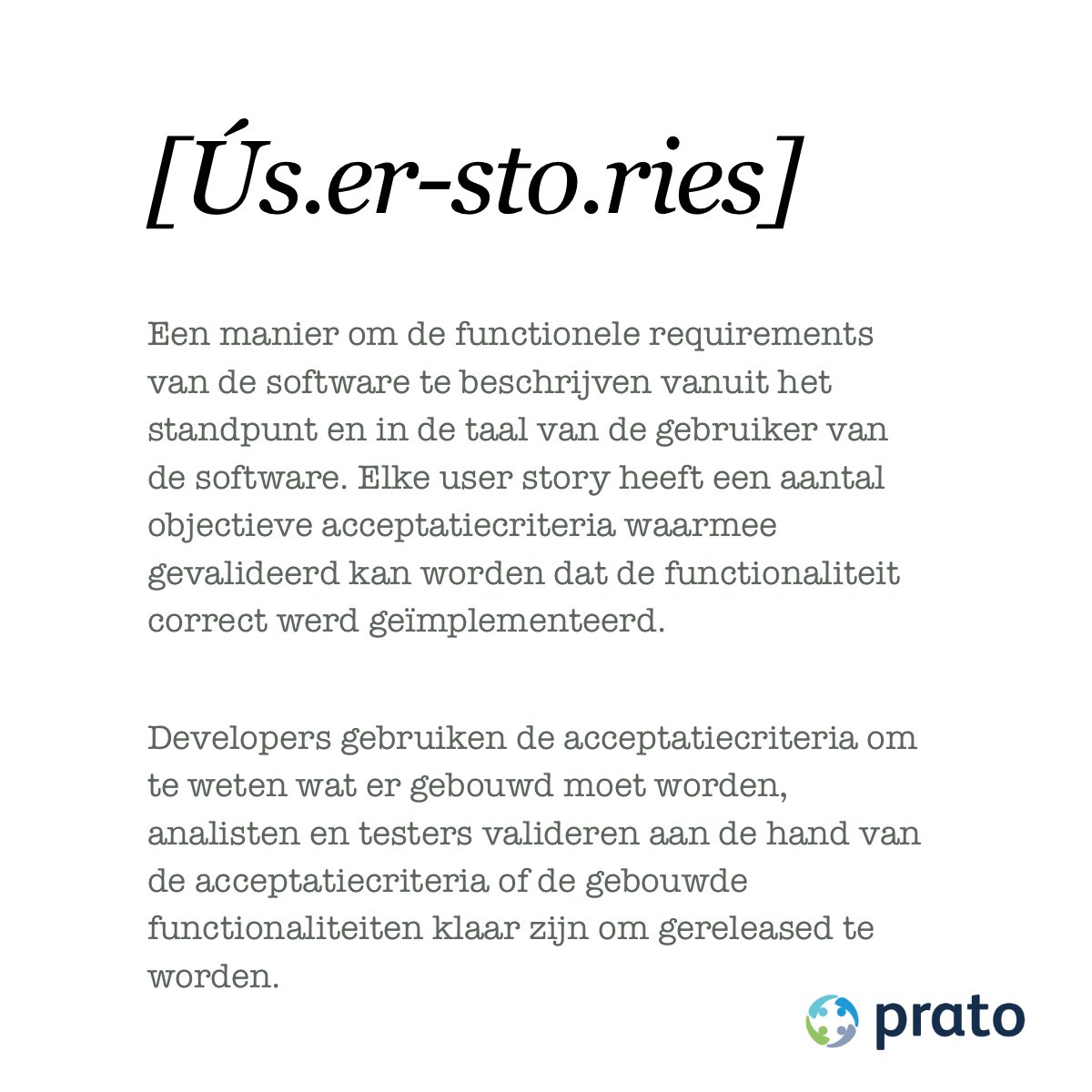 PratoHR's tweet photo. Een user story beschrijft wat de software wel en niet zal doen. En dat in mensentaal en vanuit het standpunt van de gebruiker 😊

#PratoBoek 📖👉 https://t.co/psh0abtESj #LifeAtPrato #bedrijfscultuur #HowWorkWorks #UserStory #mensentaal #software #requirements https://t.co/lCA0Oosj54
