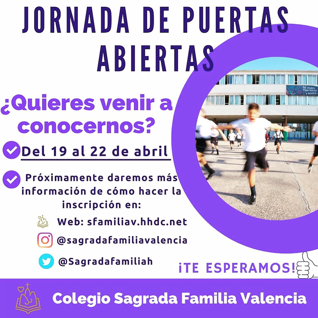 JORNADA DE PUERTAS ABIERTAS 2021
#sfamiliav 
#fundacióneducativamadremicaela