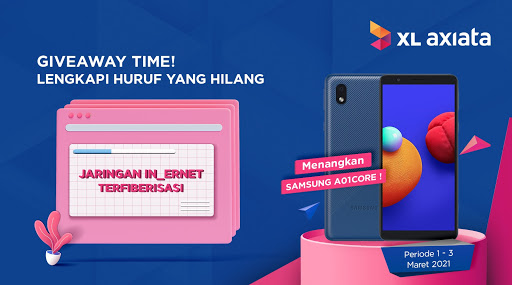 XLSMART's tweet photo. MAU SAMSUNG A01 GRATIS?
Ikuti Caranya:
1.Follow @XLAxiata_Tbk 
2.Jawab sebanyak mungkin
3.Gunakan hashtag #JadiLebihBaik 
4.Wajib like &amp; retweet untuk tanda kamu berpartisipasi
Hadiah berlaku untuk 1 pemenang https://t.co/QTM9MkkNIo