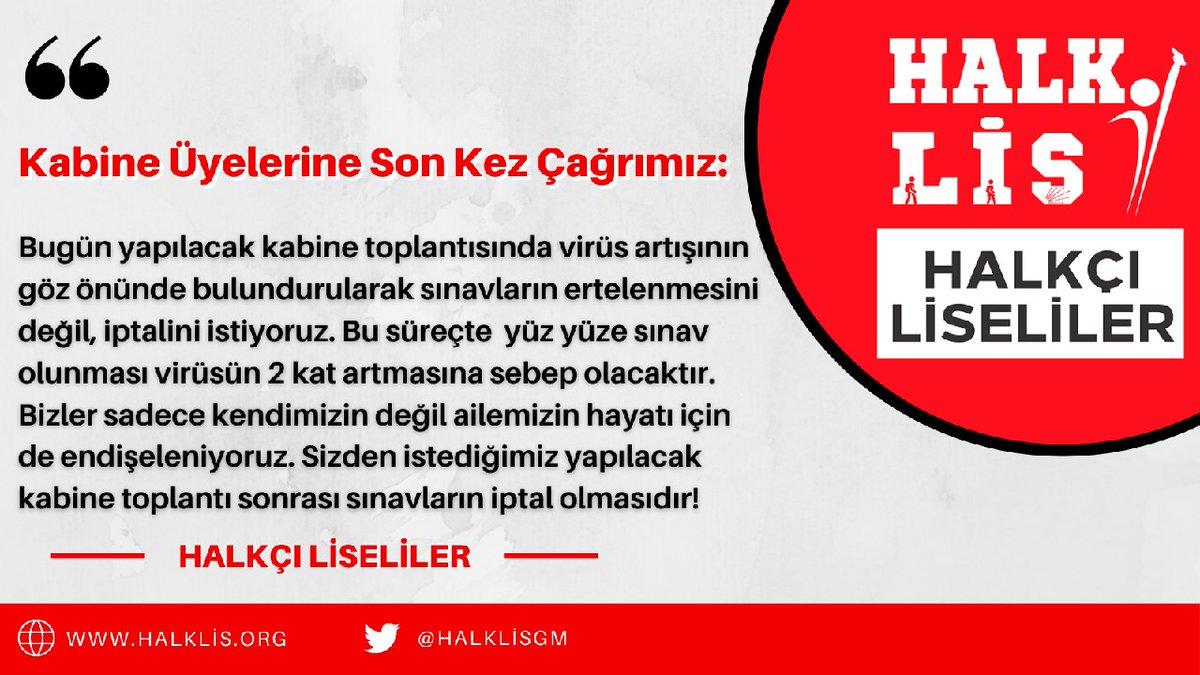 halklisgm's tweet photo. Kabine Toplantısına Son kez Sesleniyoruz!

#WHOHearTurkishStudents 
#NoticeTurkishStudents https://t.co/5HWLgAl3Oj