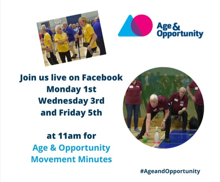 This week's @Age_Opp Movement Minutes. Starting at 11am over on Facebook 

#WexfordTogether #KeepWell #ageandopportunity