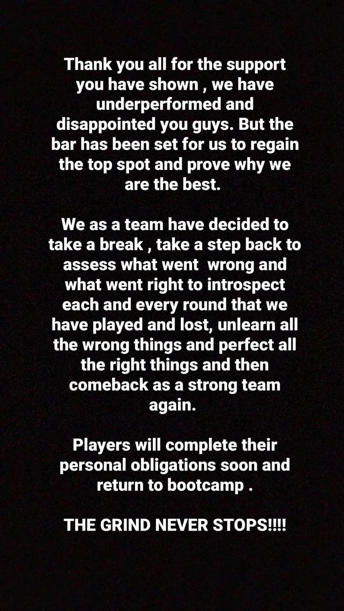 officialvlt's tweet photo. We will come back stronger 💪 #tmftw #tmop https://t.co/5mZtD9OuqC