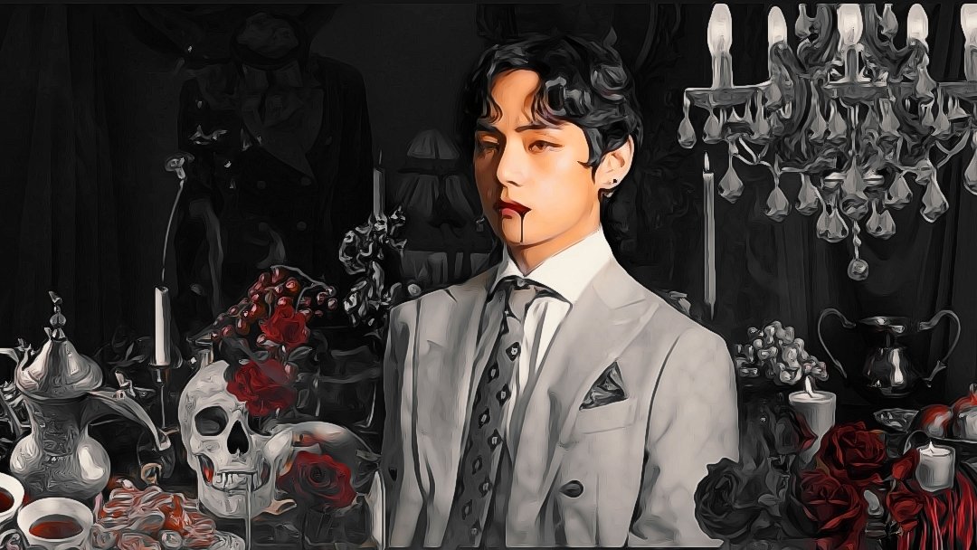 VMlNE95's tweet photo. @BTS_twt #BTS_twt #방탄소년단 #ARMY #taehyungfanart #BTSV #TAEHYUNG

vampire taehyung anyone? https://t.co/IoGges2Vrk