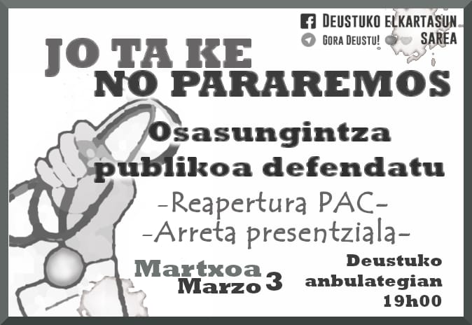 Un mes sin atención ambulatoria 24h en Bilbao. Porqué obligamos a l@s bilbaín@s a ir a Basurto?
