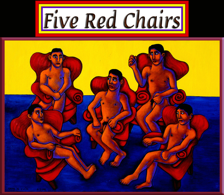 BarronBeauxArts's tweet image. "Five Red Chairs" 

Not four, not six, but five! Five points to a star! ⭐️

👉Click here to read aboutTony's 'Five Red Chairs' painting.==&amp;gt;dropbox.com/s/n8kf7xvhadny…

#TonyDeCarlo #tonyDeCarlo2006Q4 #gayart #gayartists #Latinartist #gaylatinoartist