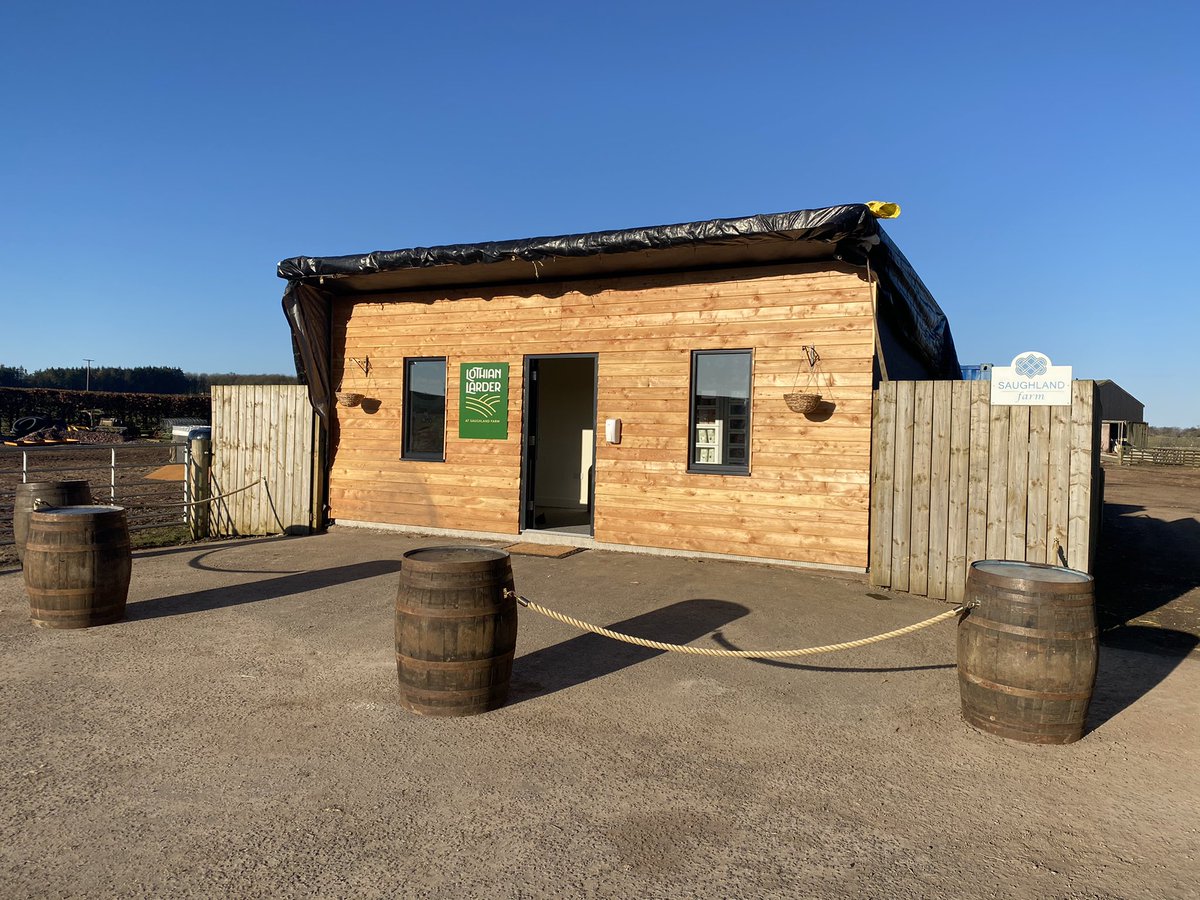 Door’s open! Still waiting on roof sheets, coffee machine &amp; some produce arriving but ready to start start trialling with a few customers #LothianLarder #open #EatLocal #Takeaway #vending