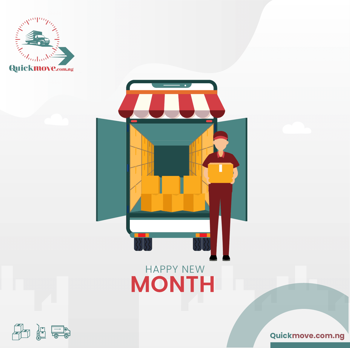 quickmoveng's tweet photo. Happy New Month!

#movers #moving #movingday #packing #professionalmovers #relocation #movingout #localmovers #movingtips #movingcompanies https://t.co/JOw733StMw