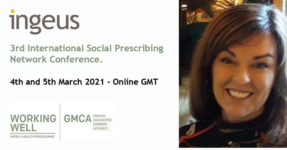 Speaking at the International Social Prescribing Network Conference on the 5th of March, Ingeus’s Jayne Garner will be outlining the innovative work undertaken by the Working Well (Work and Heath Programme) in Greater Manchester.
socialprescribingnetwork.com/conference
<a href="/SocialPrescrib2/">Social Prescribing Network</a>