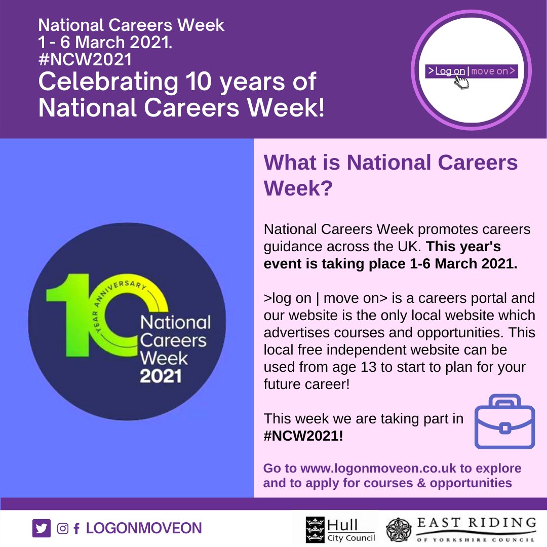 🎉It's National Careers Week 2021!🎉

🟣During the week, we will share resources that will explore the variety of career paths available and the tools and benefits of using our careers gateway website👩‍💻

🟣 <a href="/CareersWeek/">National Careers Week</a> resources: buff.ly/2O4DNUc 👈

Happy #NCW2021 🥳