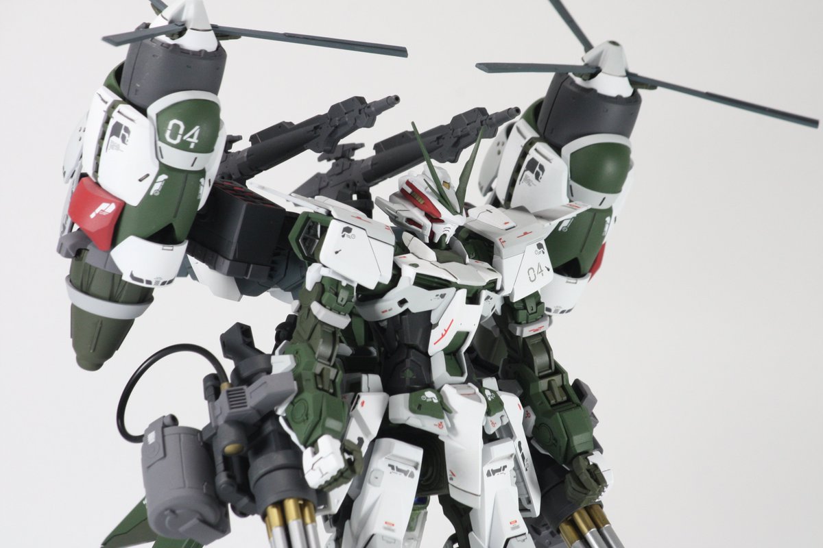 rumagonda's tweet photo. ガンダムアストレイグリーンフレームTF

完成です‼️

MGアストレイブルーフレームDをベースに様々なキットをミキシングしてティルトローター装備のグリーンフレームを製作しました。大気圏内での拠点攻撃用の機体をイメージしています。

#ガンダム #ガンプラ #ISPWC2021 https://t.co/sHrR3zOLRK