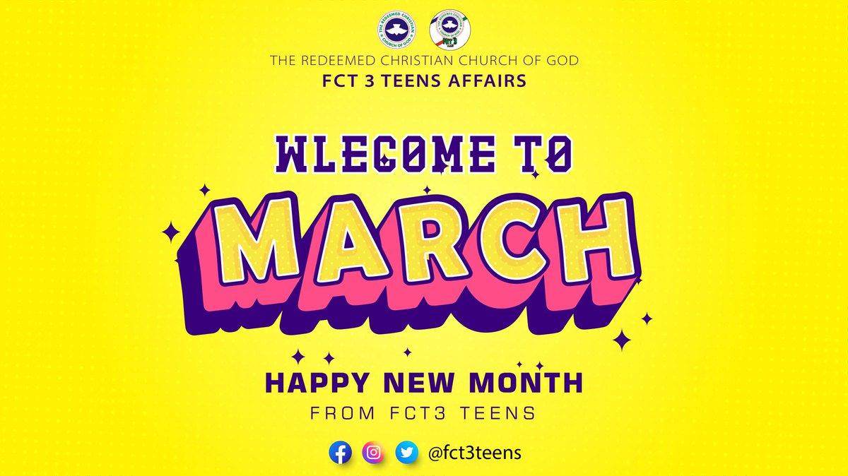 fct3teens's tweet photo. Welcome to the Month of March🥳🥳🥳🥳🕺🕺🕺🙌 Glory to God for His Grace to march into a New Month. We Decree that we as a Family and Nation we'll begin to MARCH into a new Season In Jesus' Name. Amen🙌🙌🙇🏻‍♂️🙇🏻‍♂️ https://t.co/NhwqdfpWLz