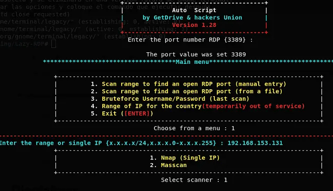 elhackernet's tweet photo. Lazy-RDP es una herramienta de escaneo y para realizar ataques de fuerza bruta #hydra (con diccionarios)  al Escritorio Remoto de Windows (#RDP) Puerto 3389 https://t.co/dTIBPxGadH - Permite escanear rangos con #nmap o #Masscan - Diccionarios #WordLists https://t.co/J9ocGyF9g3 https://t.co/jK9OsvdtZH