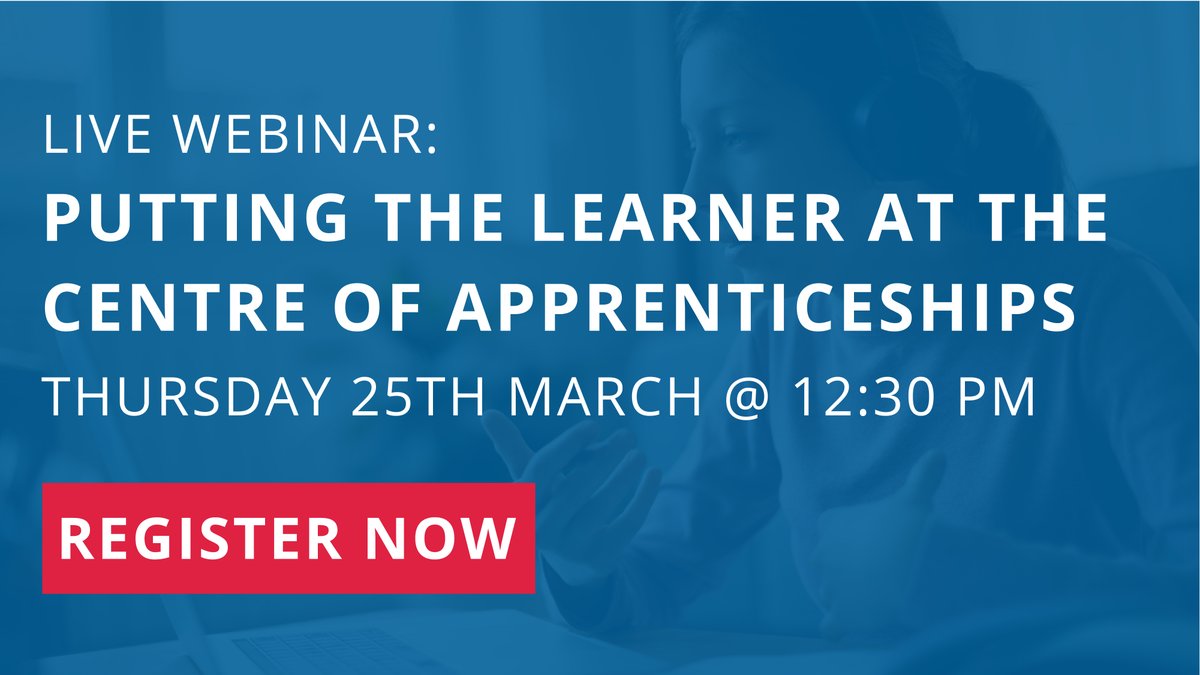 Putting the learner at the centre of their #apprenticeship programme can produce an measurable ROI for employers. This #webinar will explore, with a great panel of guests, how to ensure the same benefits can be realised by your learners &amp; organisation too

ow.ly/3Rw950DMm38