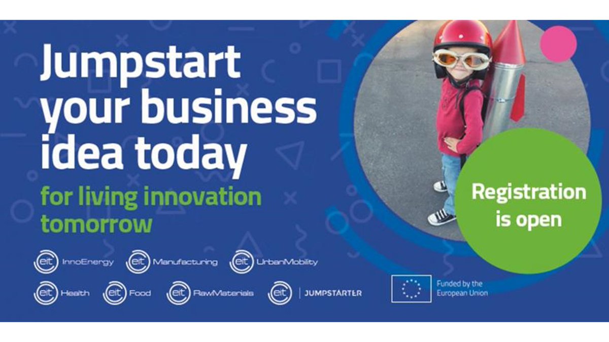 #EITJumpstarter helps innovators and entrepreneurs build and validate a viable business model around their innovative idea for 👩‍⚕️ #healthcare, 🌾 #agrifood, 🪨 raw materials, ⚡ #energy, 🚊 #urbanmobility or ⚙️ #manufacturing sectors.

ℹ️ bit.ly/3sDj09f