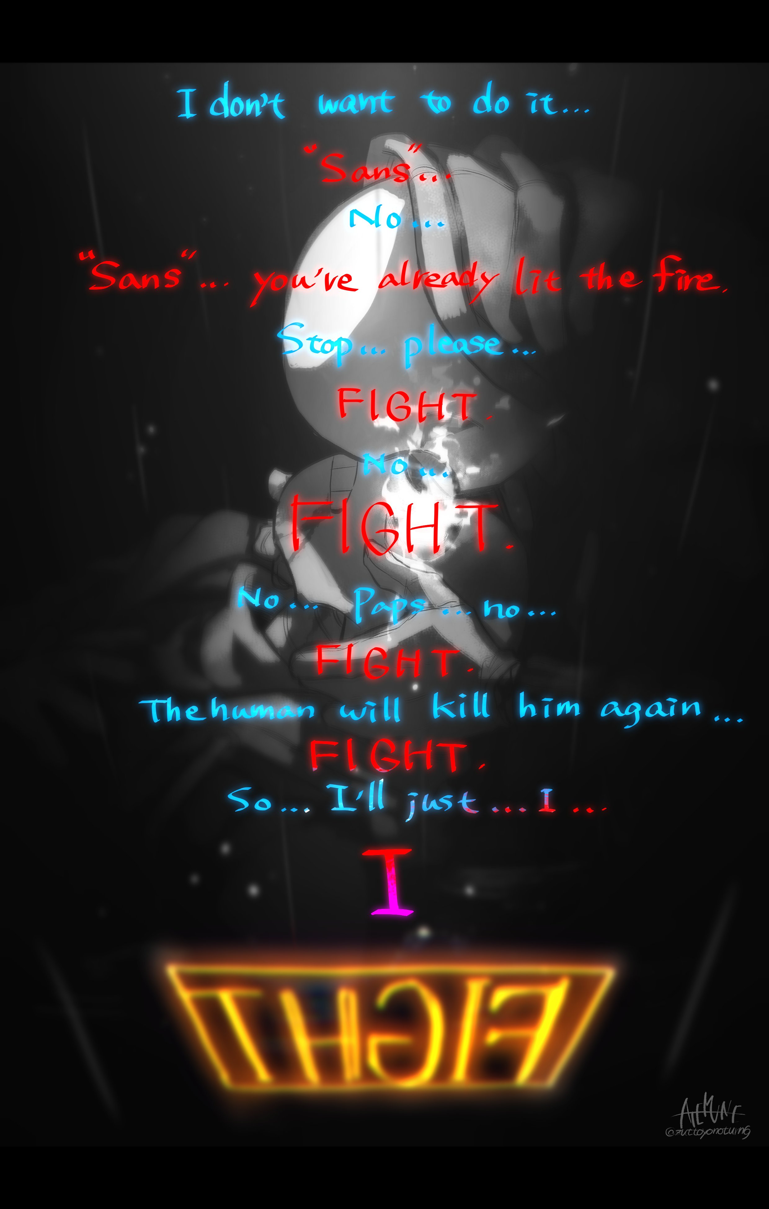 アテ宗 2 Days Left Dusttale Doodle Bloody Mary カクテル言葉で 私の心は燃えている 断固として勝つ という意味を知ってこんなイメージが湧きました Sans の忍耐の魂が心の奥底に眠っていた決意に火を灯して二度と消えない炎になったという