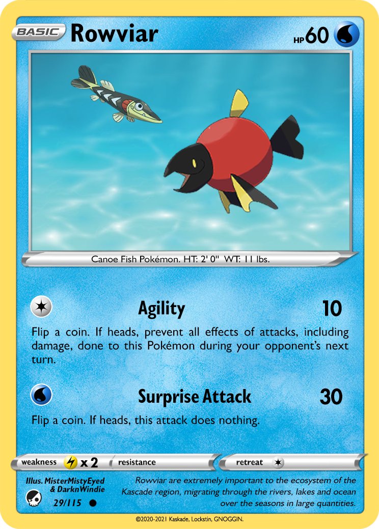 _Mr_Misty_Eyed_'s tweet photo. I really love the Rowviar line, it just feels like a perfect fit in the small fish pokemon group. Like Kaskade's version of Magikarp & Gyarados ...
#KaskadeRegion #Lokemon #Pokemon @Lockstin @Lockemon1 https://t.co/gkZiW9LF1K
