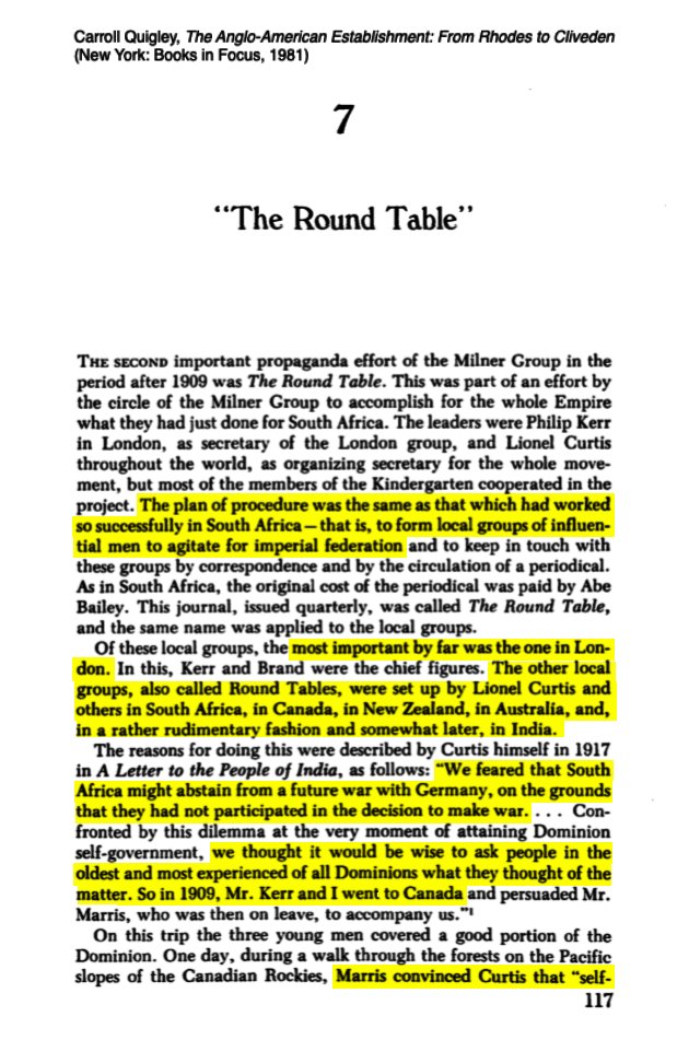 15 of 38By the 1890s, most British leaders agreed with Rhodes.Following his death in 1902, Alfred Milner took over Rhodes's movement, setting up secretive "Round Table" groups to propagandize for a worldwide federation of English-speaking countries.