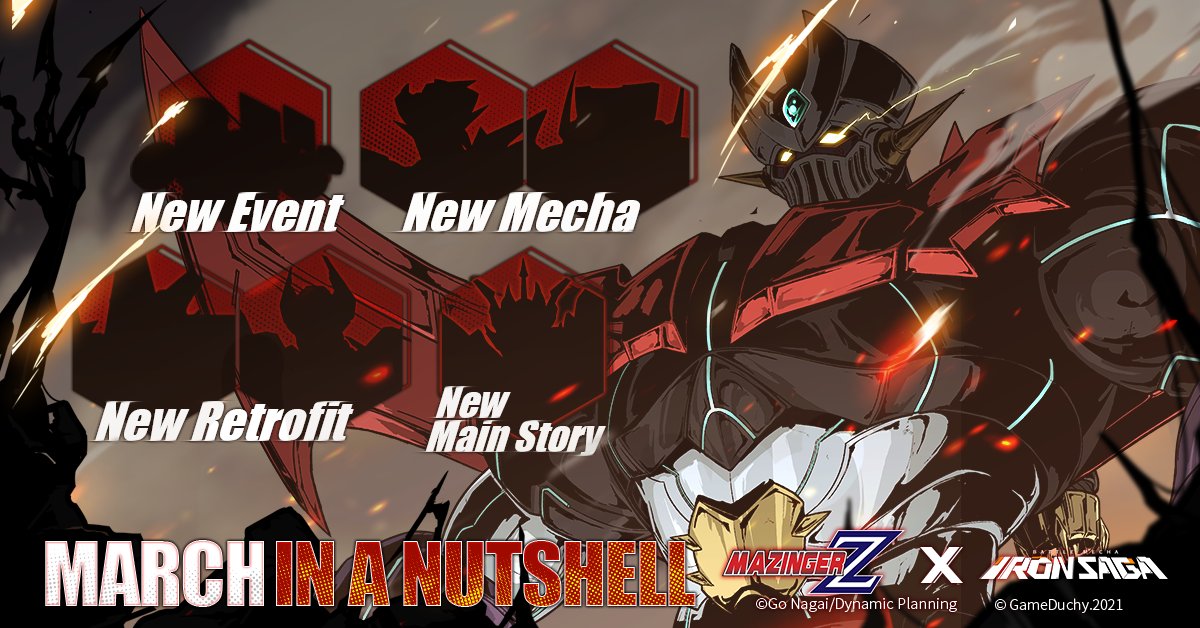 Iron Saga Official (@ironsagaen) on Twitter photo ✨✨✨March Roadmap
You shall call out to the great mech - #Mazinger and proceed to witness the legend! Apart from that, this March will feature many more excitement to expect!
🌈RT to win 5 giveaway chances of 10-roll fundation each in #IronSaga! ✨✨✨March Roadmap
You shall call out to the great mech - #Mazinger and proceed to witness the legend! Apart from that, this March will feature many more excitement to expect!
🌈RT to win 5 giveaway chances of 10-roll fundation each in #IronSaga!