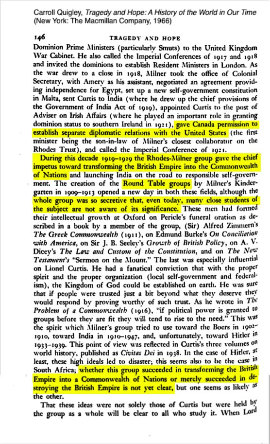 15 of 38By the 1890s, most British leaders agreed with Rhodes.Following his death in 1902, Alfred Milner took over Rhodes's movement, setting up secretive "Round Table" groups to propagandize for a worldwide federation of English-speaking countries.