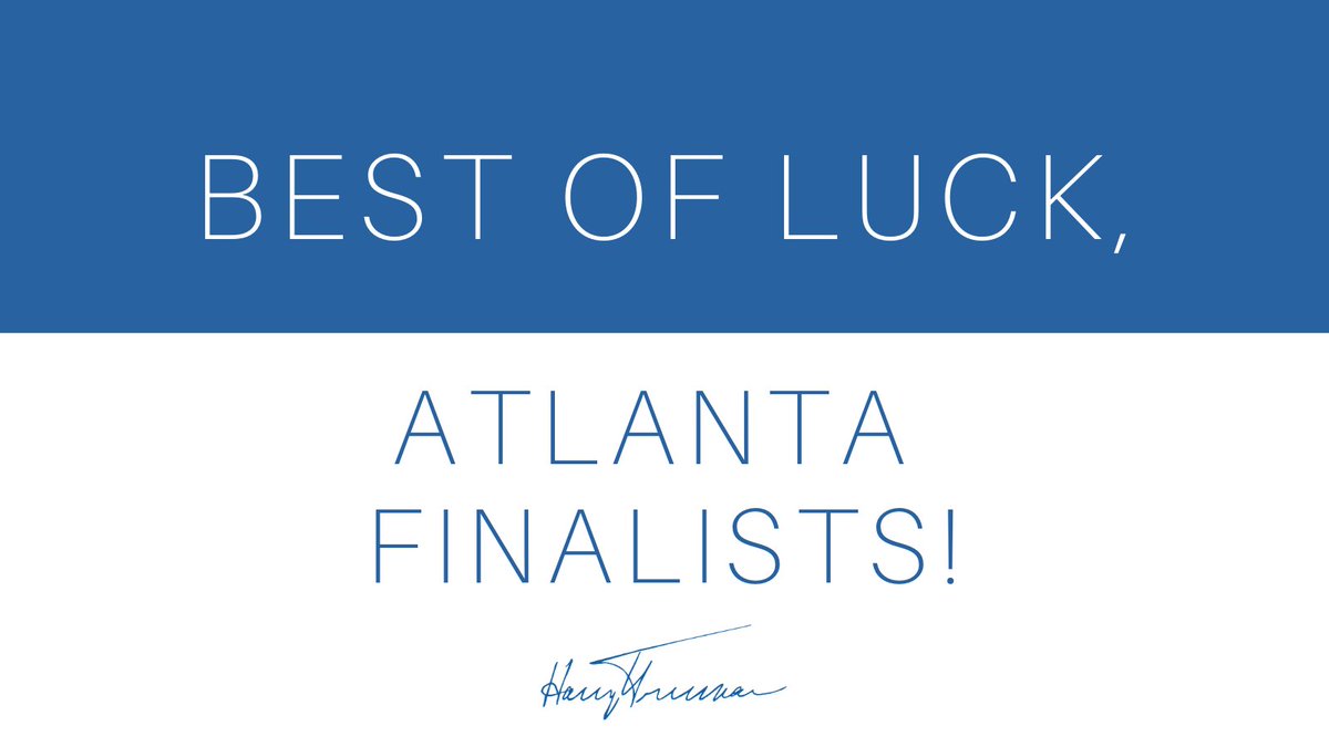 TrumanApp's tweet photo. Good luck to our Alabama, Florida, Georgia & South Carolina finalists interviewing with the Atlanta panel today! #Truman21 https://t.co/wnAauz9ObV