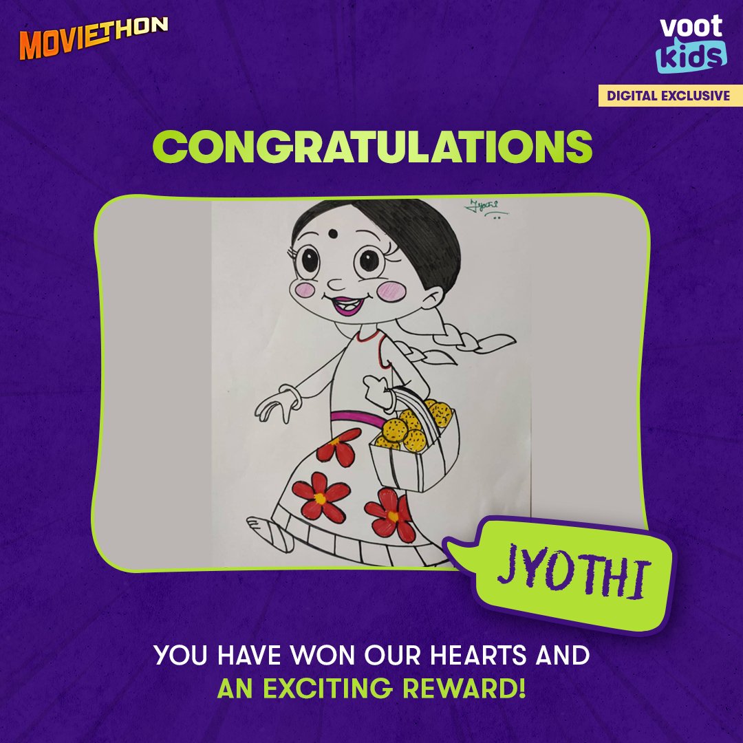 Voot_Kids's tweet photo. There is no better feeling than winning. Congratulations, Rajiv, Jyothi & @aniketsaurav198. Thank you all for participating! Keep interacting, keep winning. 😄😄
And do watch 21 #DigitalExclusives of Bheem on #VootKidsMoviethon.
Download #VootKids app now. Link in bio. https://t.co/trGKOHxqH6