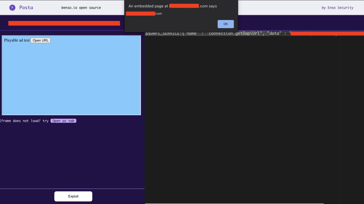 Nagli (@galnagli) on Twitter photo Finding postMessage vulnerabilities has never been easier, take a look at our first open-source tool from <a href="/enso_security/">enso.security</a> which provides GUI and Cross Origin traffic inspector in ease.
github.com/benso-io/posta
Looking forward to see your findings using posta!
#bugbountytips Finding postMessage vulnerabilities has never been easier, take a look at our first open-source tool from <a href="/enso_security/">enso.security</a> which provides GUI and Cross Origin traffic inspector in ease.
github.com/benso-io/posta
Looking forward to see your findings using posta!
#bugbountytips