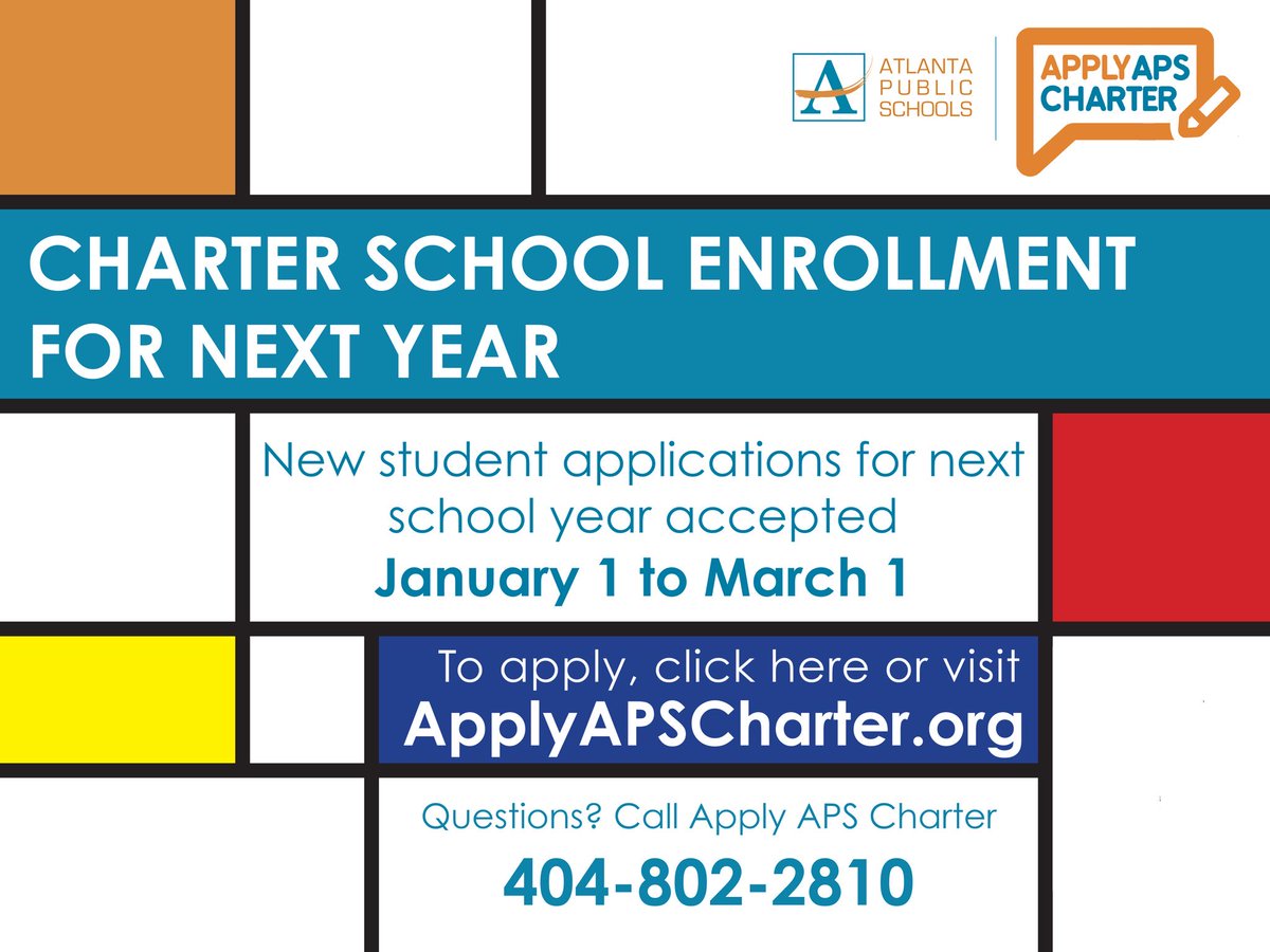 Matt Underwood (@underwood_atl) on Twitter photo Today is the FINAL DAY to submit an application for new student enrollment for next school year at <a href="/apsupdate/">ATL Public Schools</a> charter schools participating in Apply APS Charter. Visit ApplyAPSCharter.org to learn more and apply! Today is the FINAL DAY to submit an application for new student enrollment for next school year at <a href="/apsupdate/">ATL Public Schools</a> charter schools participating in Apply APS Charter. Visit ApplyAPSCharter.org to learn more and apply!