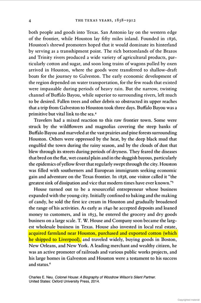 23 of 38Wilson's closest advisor was "Colonel" Edward House, a Texan with strong family ties to England.During the Civil War, House's British-born father made a fortune as a blockade runner, trading cotton for British munitions, to arm rebel troops. https://www.google.com/books/edition/Colonel_House/g1IgBQAAQBAJ?hl=en&gbpv=1