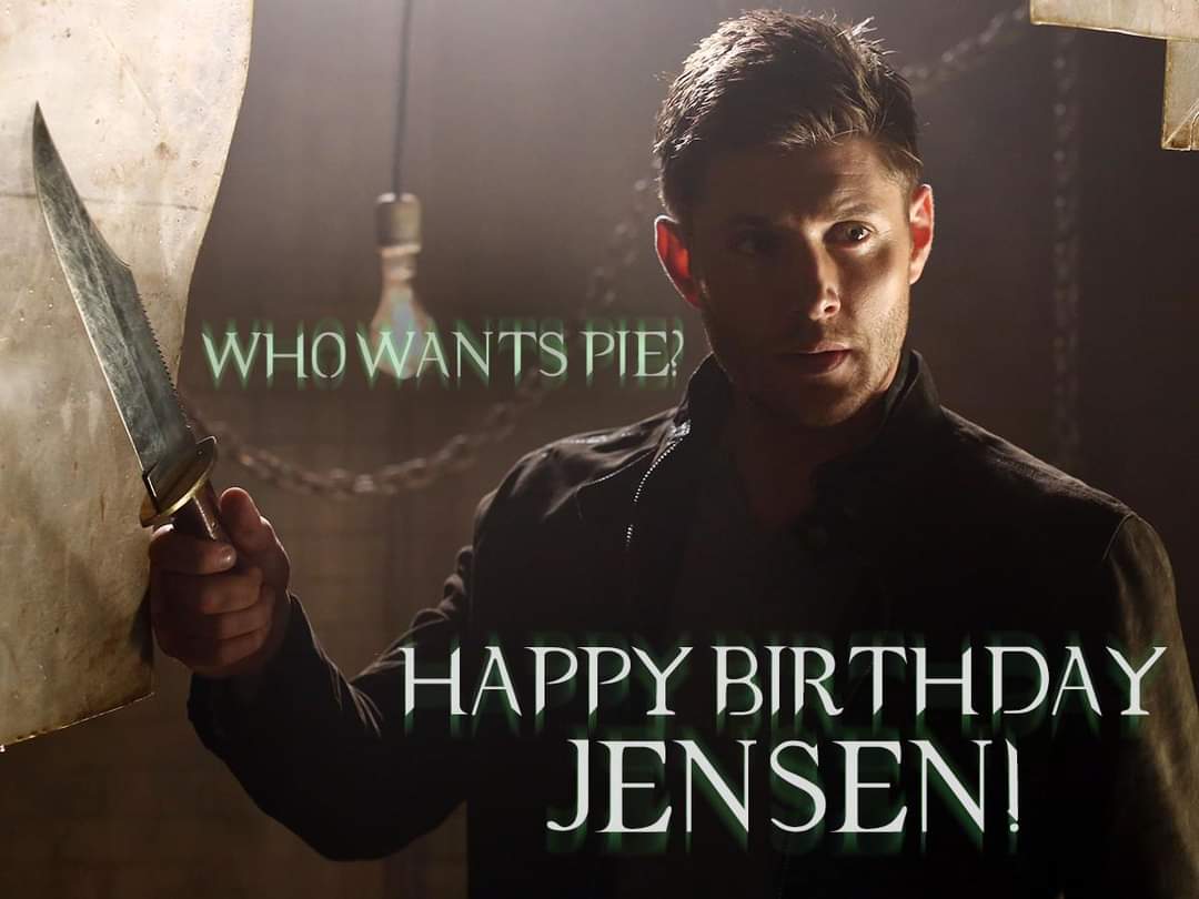 Ashleyxmarie89's tweet photo. Happy birthday @JensenAckles 🥧🥧🥧 #Supernatural #HappyBirthdayJensenAckles #getsomepie https://t.co/GkwGvT51zG