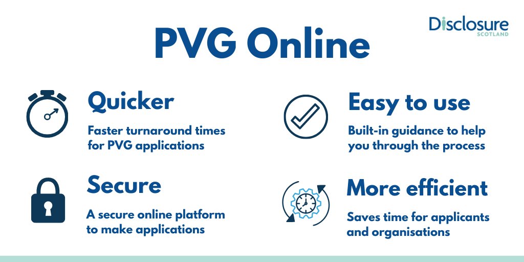 Our new online PVG system is now live 🌐

It's a quicker and more efficient way to apply for PVG ✅

Find out more ➡️ mygov.scot/apply-for-pvg/